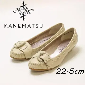 B7738 긴자 카네마츠 가죽 로우힐 신발 22.5cm