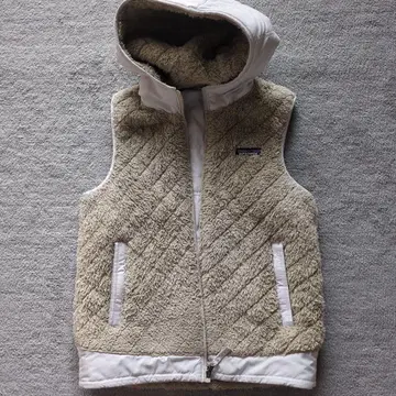 patagonia 후드 부착 베이지 베스트 리버서블 S