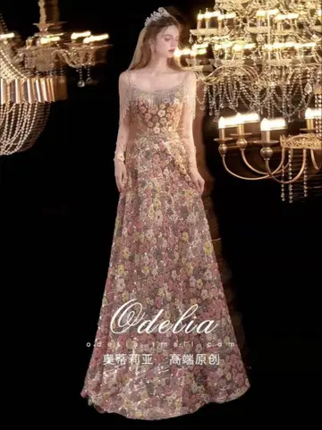 Odelia 꽃무늬 롱 드레스 S 사이즈