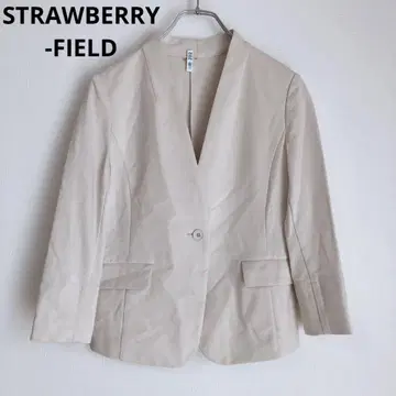 스트로베리 필드 노카라 자켓 아우터 오피스 일본제 베이지