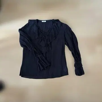 FRAY.ID 프릴 린넨 혼방 블랙 셔츠 사이즈 F