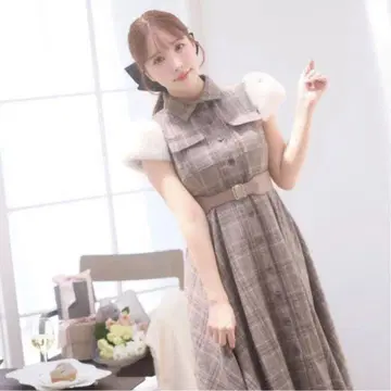 미스트레아스 원피스 FurSleevePlaidShirt Dress