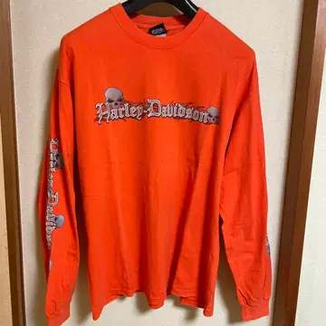 구제 의류 할리데이비슨 긴팔 T 슬리브, 백 프린트