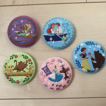 디즈니 자수 캔뱃지 5개 세트