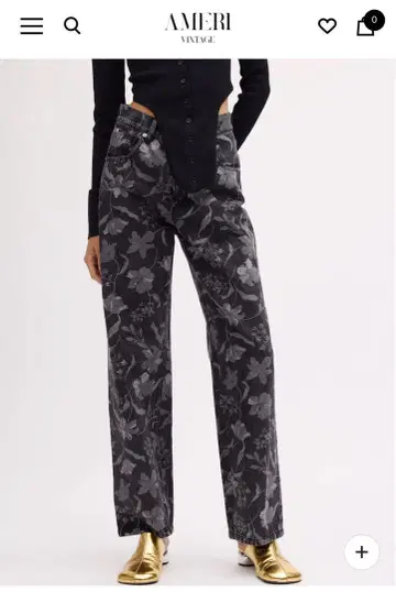 AMERI FIORE PRINT DENIM PANTS