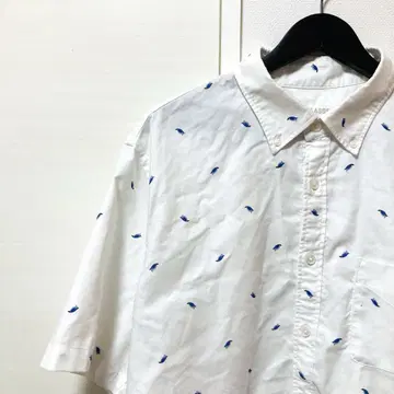 인기 두클라쎄 반팔 셔츠 버튼 다운 셔츠 펭귄 화이트 XXXL