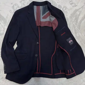 HACKETT LONDON 테일러드 자켓 유니언 잭 2B 네이비