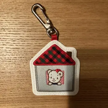 familiar 집 모양 키링 곰 자수