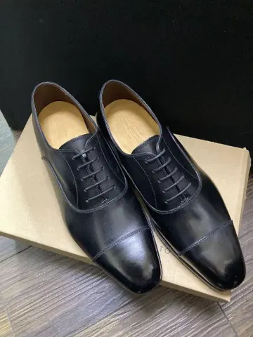 새상품 굿이어 블랙 가죽 비즈니스 드레스 6(24cm)