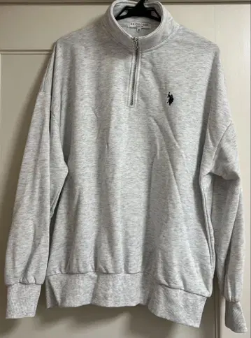 U.S. POLO ASSN. 그레이 하프 지퍼 트레이닝복 M
