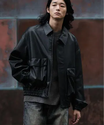 WYM ARTIFICIAL GRAIN SHORT BLOUSON