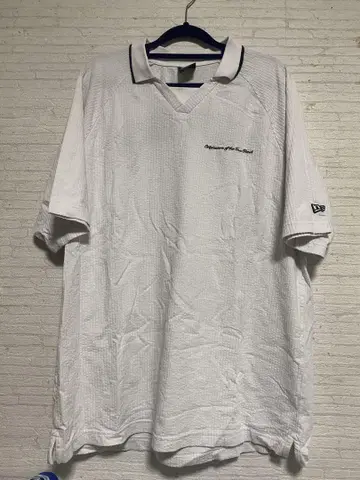 NEW ERA 메쉬 V넥 셔츠 화이트