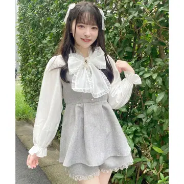 ROJITA BIG 리본 트위드 셋업 (그레이)