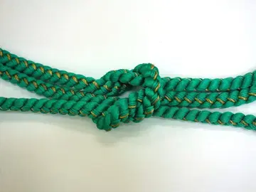 미사용 새상품급 수제 허리띠 후리소데용 금실 청록색 N70917-29
