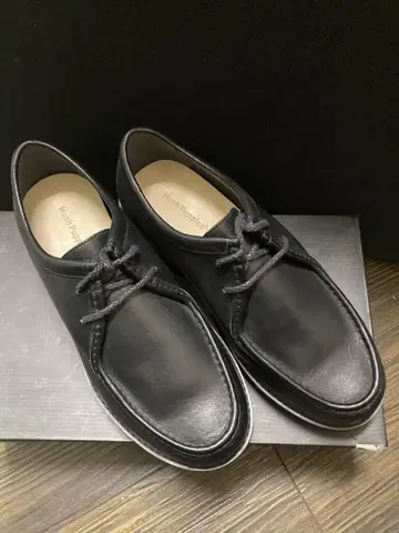 허시파피 블랙 가죽 치로리안 슈즈 25cm