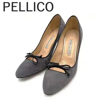 펠리코 PELLICO 펌프스 스웨이드 리본 라운드토 그레이