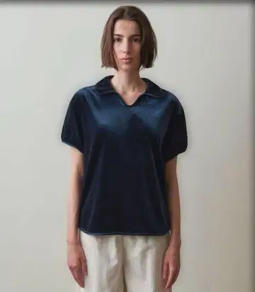 stevenalan 벨로아 벨벳 반팔 스키퍼 넥 풀오버