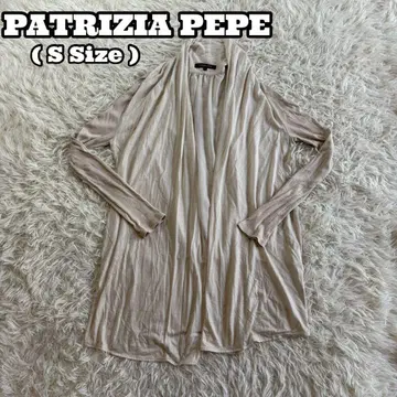 PATRIZIA PEPE 숄카라 가디건 라이트 베이지 미들 기장