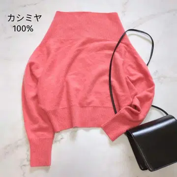 SNIDEL 스나이델 캐시미어 100% 오프숄더 돌먼 니트 핑크