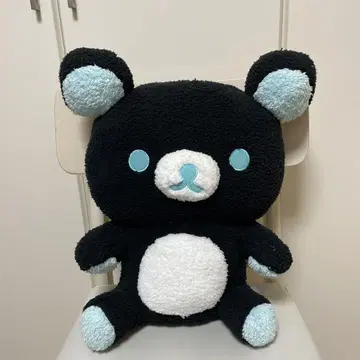 리락쿠마 플리스 봉제 인형 블랙과 스카이블루 약 40cm