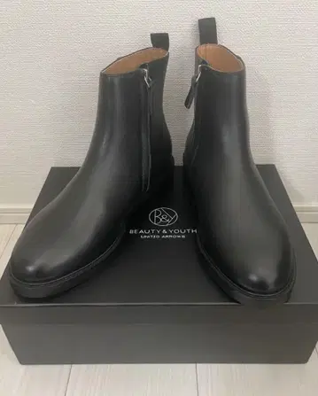 BEAUTY&YOUTH 블랙 사이드 고어 부츠 사이드 지퍼 25.0cm