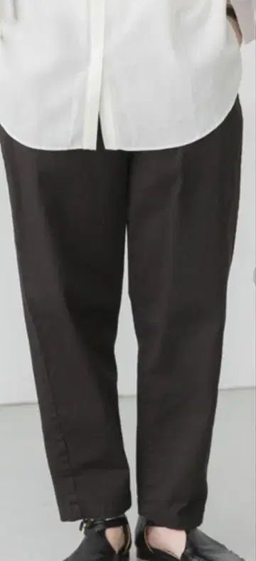 카구레 블랙 캐주얼 팬츠 허리밴딩 테이퍼드 제품 염색