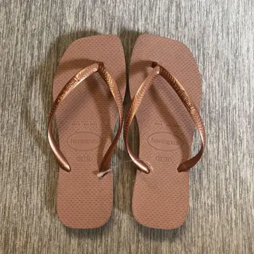 Havaianas 핑크 브라운 비치 샌들 35-36