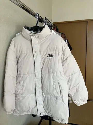 화이트 체크 무늬 초 따뜻한 리버서블 패딩 자켓 남녀 공용 두꺼운 원단