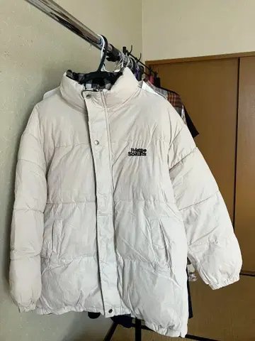 화이트 체크 무늬 초 따뜻한 리버서블 패딩 자켓 남녀 공용 두꺼운 원단