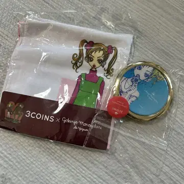 3COINS 이웃 이야기 컴팩트 거울 손수건 2세트