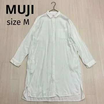 무인양품 MUJI 더블 거즈 긴팔 셔츠 원피스 M