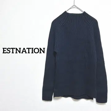 ESTNATION 에스트네이션 울 니트 스웨터 긴팔 네이비