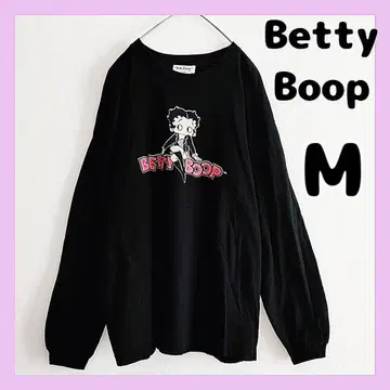 베티 붑 빅 프린트 T셔츠 긴팔티 블랙 M 여성용