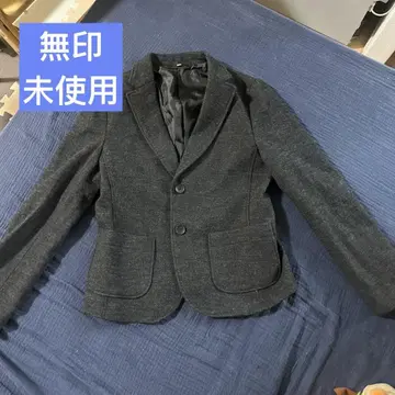 무인 울 혼방 스탠 칼라 숏코트 블랙 M