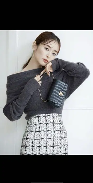 SNIDEL (스나이델) 미니 파우치 포함 벨트 블랙 새상품