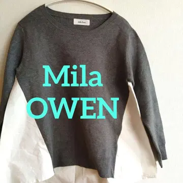 Mila Owen 그레이 절개 니트
