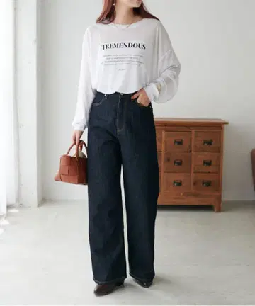 디스코트 US 코튼 데님 와이드 팬츠 M 네이비