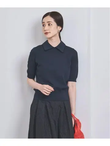 5부 소매 카라 부착 니트 유나이티드 애로우즈