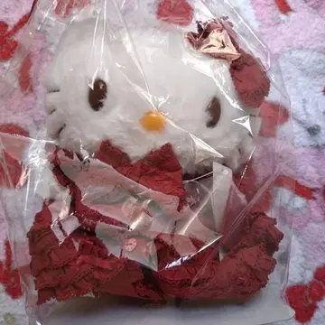 핑크하우스 헬로키티 봉제 인형 고양이 귀 후드 원피스