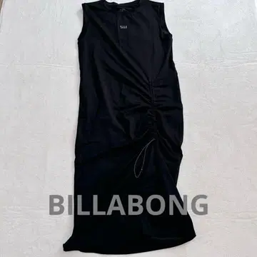 BILLABONG 로고 슬리브리스 원피스 드로스트 디자인 블랙 M