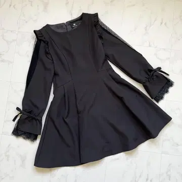 새상품급 로지타 ROJITA 블랙 플레어 원피스 프릴 지뢰 양산