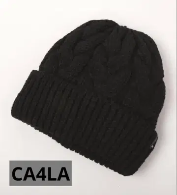 CA4LA 케이블 턴 6 블랙 니트 모자