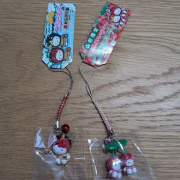 헬로키티 오니노 모자 스트랩 체리 페어