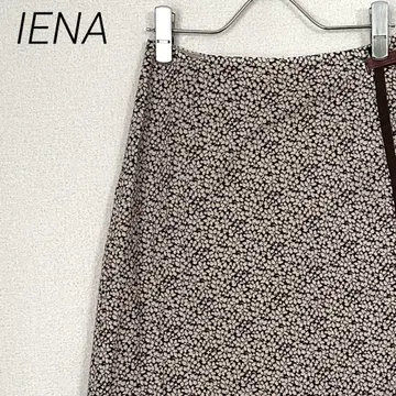 IENA 미디 스커트 플레어 랩 스커트 리프 무늬 올 패턴 안감 부착