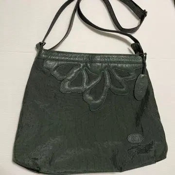 이비자 IBIZA 다크 그린 숄더백 나일론 & 가죽 패치워크