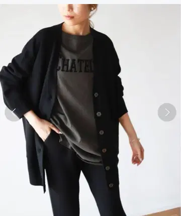 SLOBE IENA 워셔블 밀라노 리브 가디건 블랙
