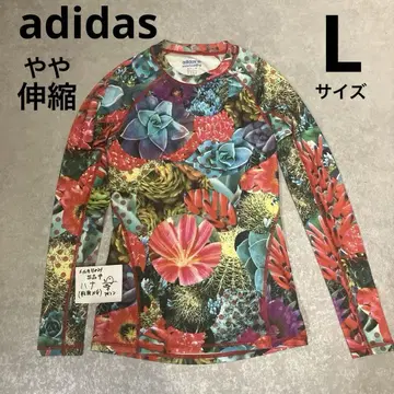 adidas 꽃무늬 올 패턴 이너, 긴팔, 롱 T, L 사이즈