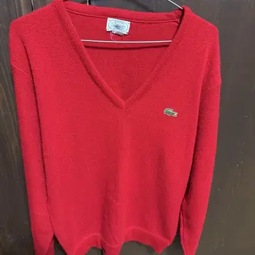 LACOSTE 빨간색 V넥 스웨터 M