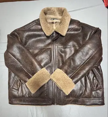 ZARA 브라운 가죽 자켓 XL