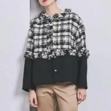 유나이티드 애로우즈 united arrows 체크 트위드 자켓